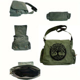 Tree of Life Print Canvas Shoulder Bag Crossbody Messenger Bag