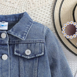 Cousin Crew and Sisters Letter Printed Denim Jackets for Girls
