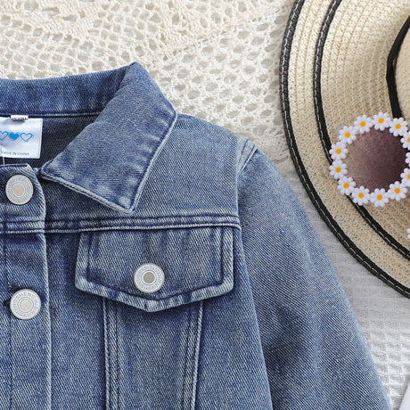 Cousin Crew and Sisters Letter Printed Denim Jackets for Girls