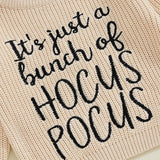 It's Just A Bunch Of Hocus Pocus Kids Baby Girls Boys Knit Sweater Embroidered Pullover 0-3T