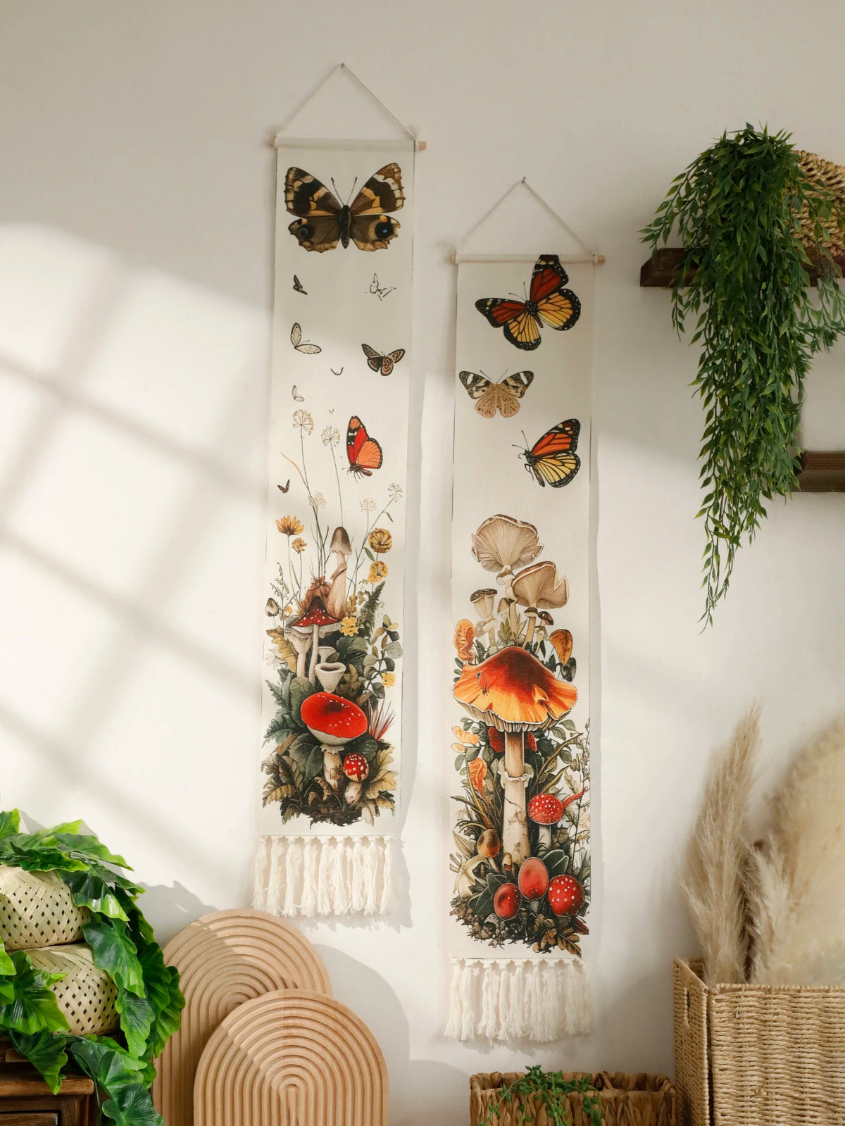 Butterfly Mushroom Tapestry Boho Home Decoration Wall Hanging
