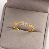 Sweet and Dainty Colourful Zircon Rings Gift Idea