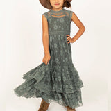 Girls Maxi Lace Chiffon Photoshoot Dresses For 3-15 Years