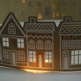 Gingerbread Houses Christmas Tree Collar with LED Lights Xmas Tree Skirt PVC Reusable Xmas Tree Base Cover