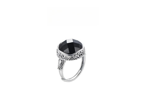 The Night's Court S925 Sterling Silver Ring Ancient Totem Rhombus Agate