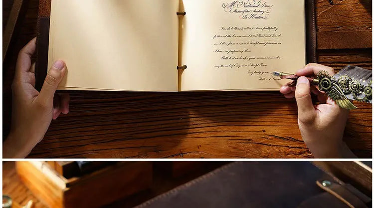 Stitched Genuine Leather Notebook 6 Colours Handmade Journal with Lock Blank Kraft Paper 200 Pages Sketchbook