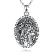 Goddess Athena Owl Pendant Necklace 925 Sterling Silver Cubic Zirconia Greek Mythology Jewellery