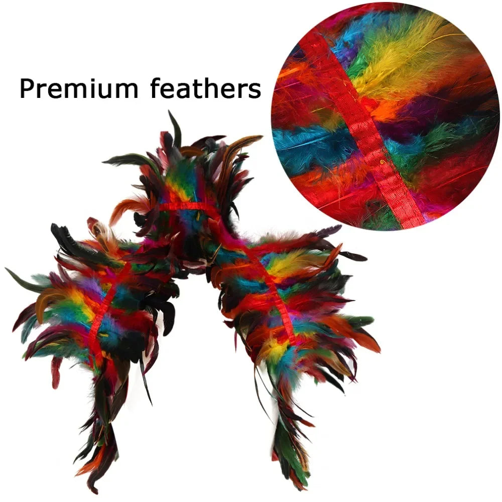 Feather Shoulder Epaulettes Festival Rave Wear