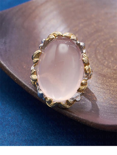 The Forest's Gifts S925 Sterling Silver Ring Pink Crystal