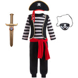 Pirate Halloween Boys Cosplay Costume Kids Role-playing Stage Play