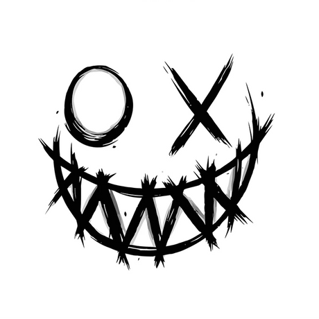 Anarchy Smiley Face Temporary Tattoo