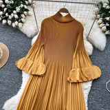 Petal Sleeves Pleated Tassel Dress Eight Colours