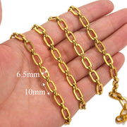 1meter PVD Gold Plated Stainless Steel Thick Large Heavy Chains Necklace Bracelet DIY Jewellery Making Finding