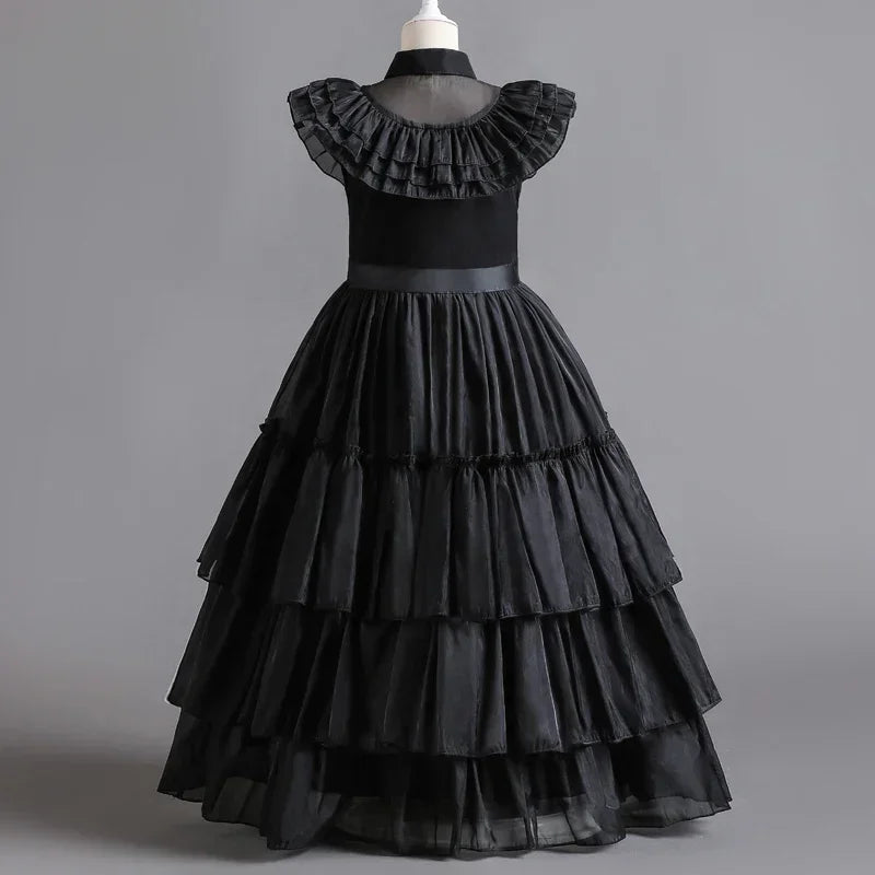 Wednesday Addams Cosplay Costume for Girls Halloween Book Week 3-12 Years