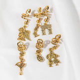 6pcs/set Gold Hair Braid Rings Dreadlock Beads Cuff Clips