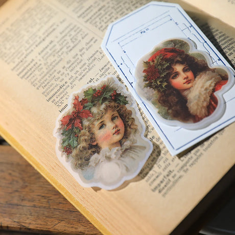 Vintage Christmas RUB ON Transfer Sticker Pack Junk Journal DIY Scrapbooking