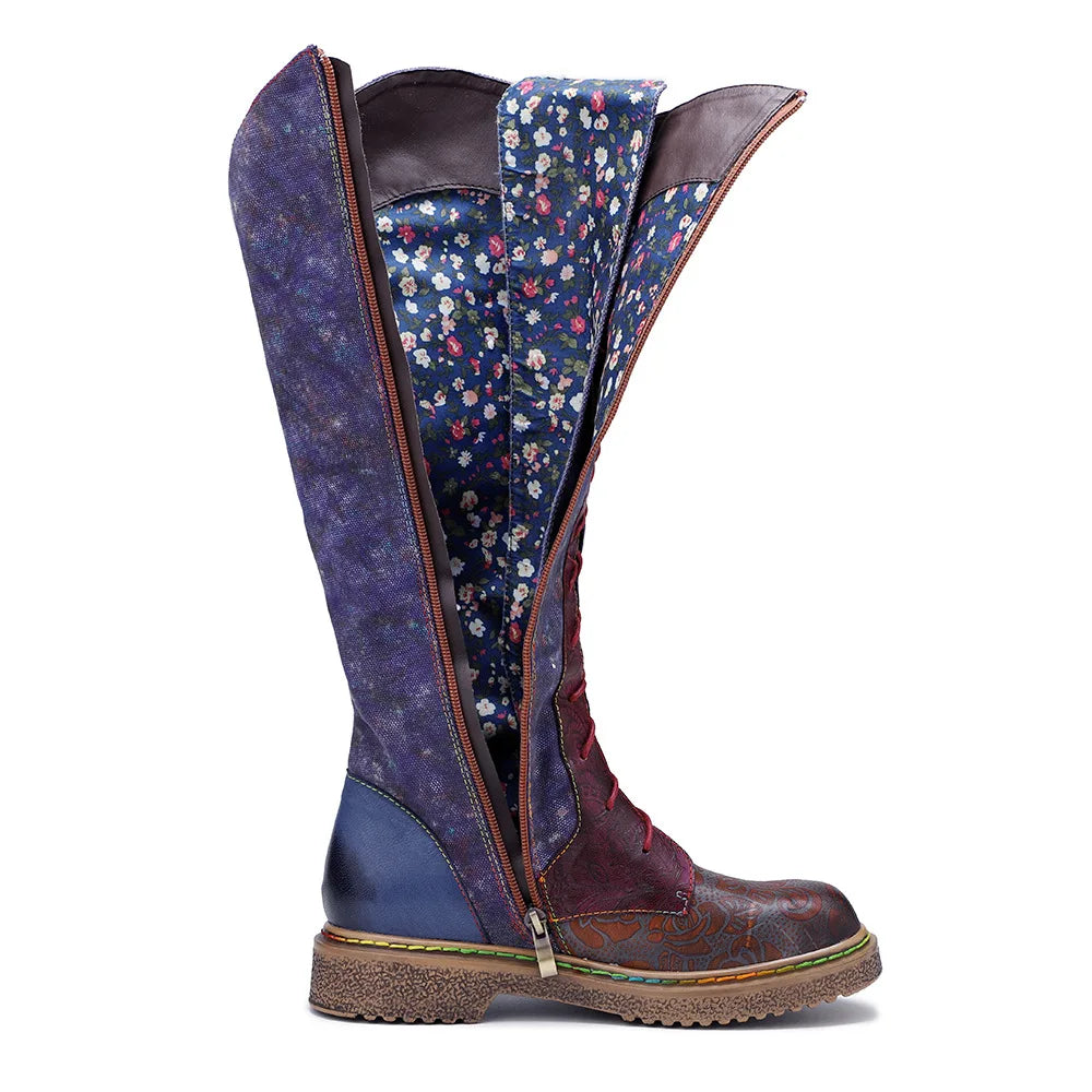 Wanda's Purple Genuine Leather Motorcycle Boots