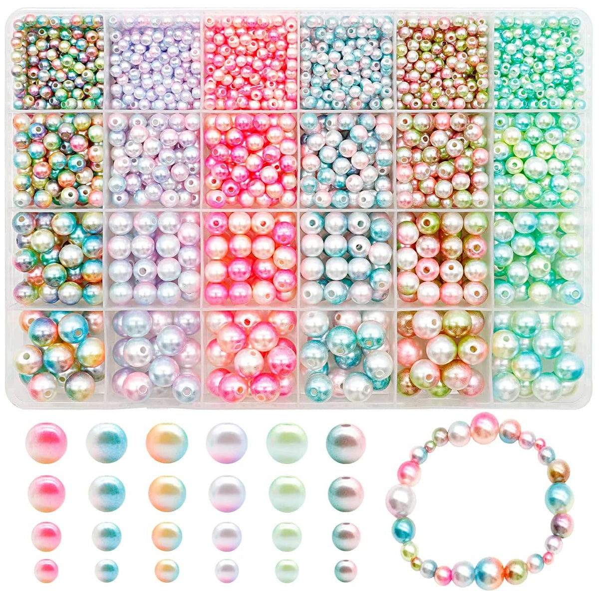 1890pcs Acrylic Mermaid Beads Kit for Jewellery Making DIY Bracelets