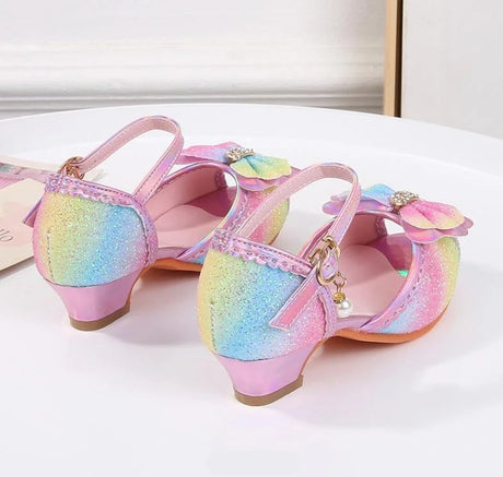 Party Shoes for Girls Glittery Butterfly Mary Jane Sandals Purple Gold Pink Blue
