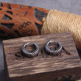 Loop Stainless Steel Huggie Hoop Earrings for Men with Wooden Box