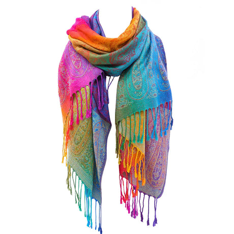 Rainbow Pashmina Scarfs Large Soft Warm Shawl Wrap