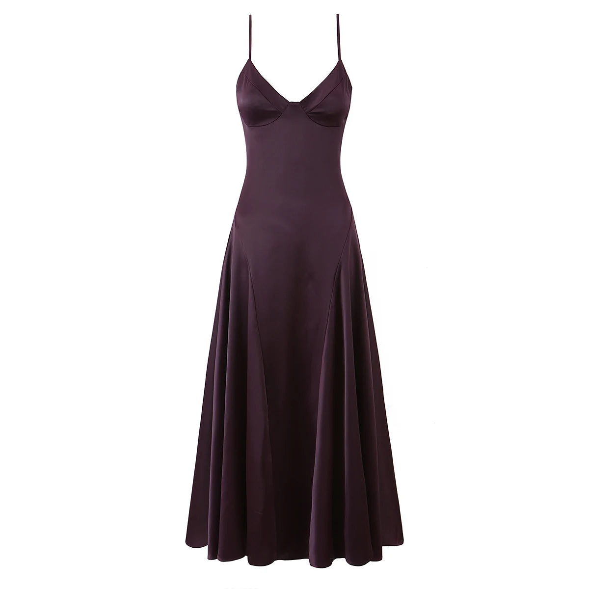 Laced Back Satin Sling Slip Dress Layering Piece