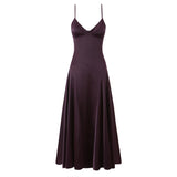 Laced Back Satin Sling Slip Dress Layering Piece