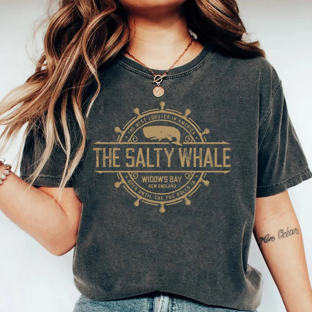 Widow's Bay T-Shirt Horror TV Series Tee The Salty Whale of Widow's Bay Shirt You Had Your Qualms Seafood Restaurant Bar Pub Tee Tops