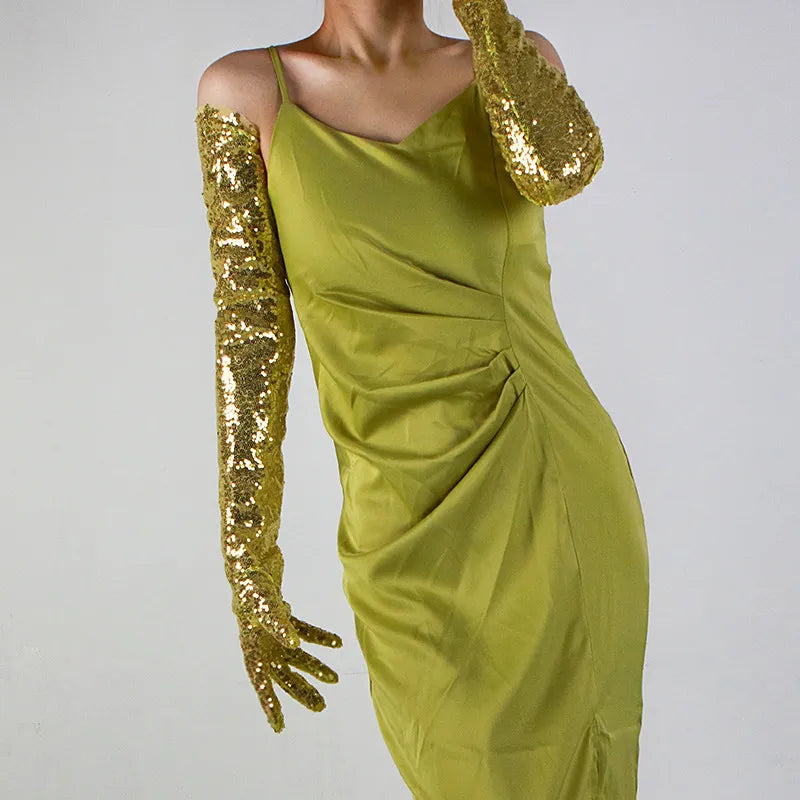 Glitter Gloves 70cm Long Gloves 26 Colours