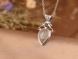 The Sun's Warmth Holder S925 Sterling Silver Pendant Waterdrop Quartz