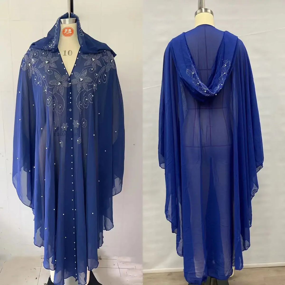 Sparkly Thin Hooded Cloak Cape Dress Stage Performer Cover Up