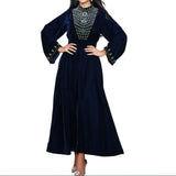 Royal Peacock Velvet Dress