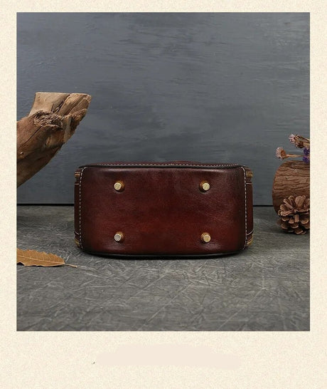 Embossed Rabbit Handbag Genuine Leather