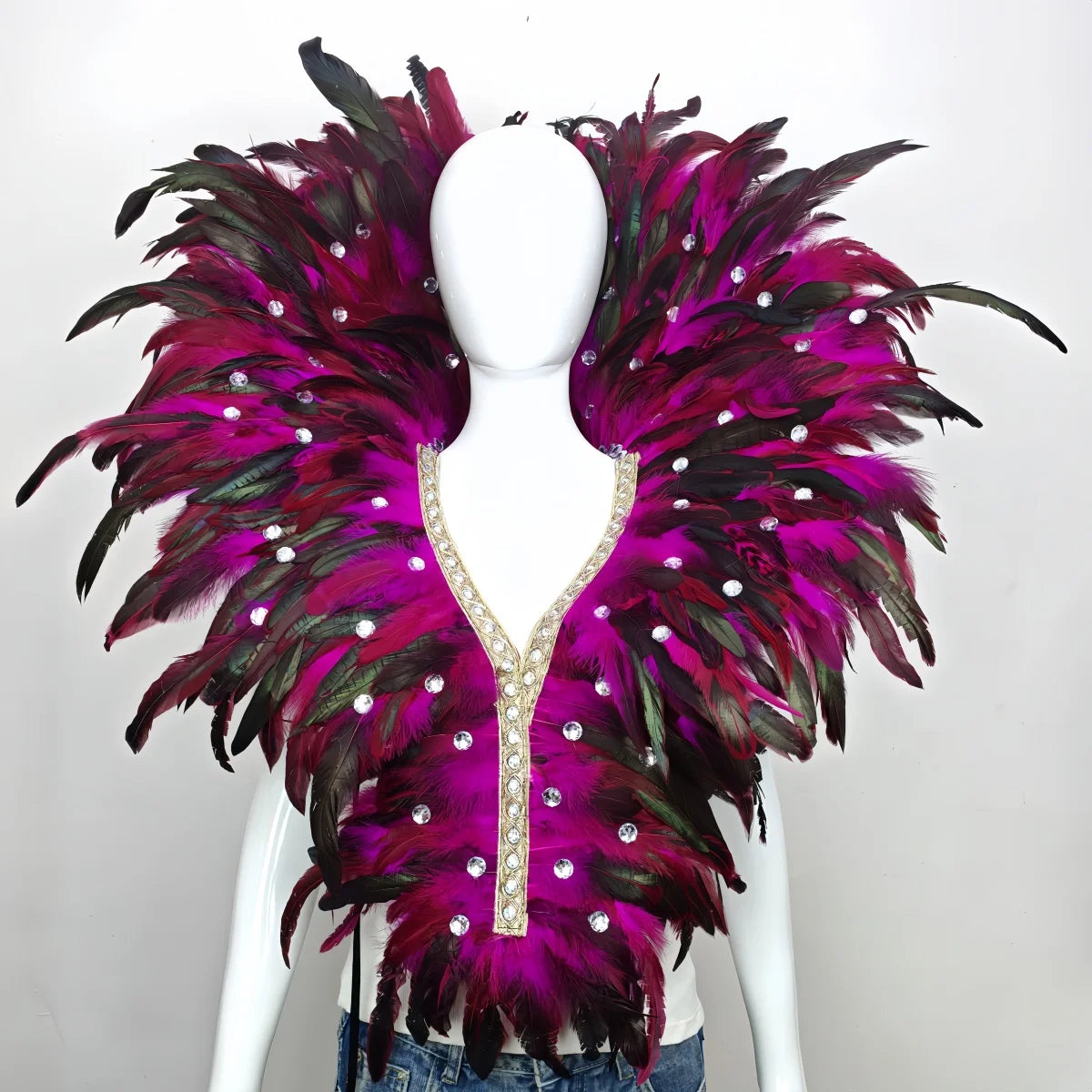 Carnival Mardi Gras Feather Collar Stage Performance Festival Costume