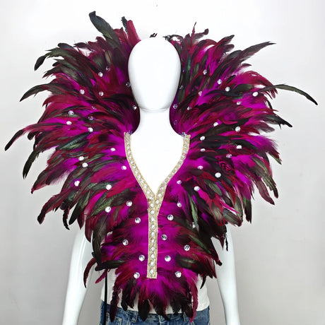 Carnival Mardi Gras Feather Collar Stage Performance Festival Costume