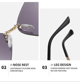 Diamond Butterfly Sunglasses Frameless Oversized Funglasses