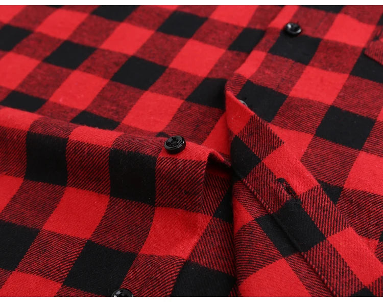 Woodsman Slim-fit Brushed Flannel Plaid Shirts 13 Colours