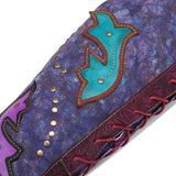 Wanda's Purple Genuine Leather Motorcycle Boots