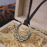 Celtic Knot Stainless Steel Pendant Necklace For Men with Wooden Gift Box