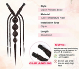 Medieval Maiden Hair Braids Clip in Hair Extensions 24 Inches Synthetic Wig Hairpieces