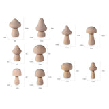 Ten Unfinished Wooden Mushrooms DIY Craft Paint
