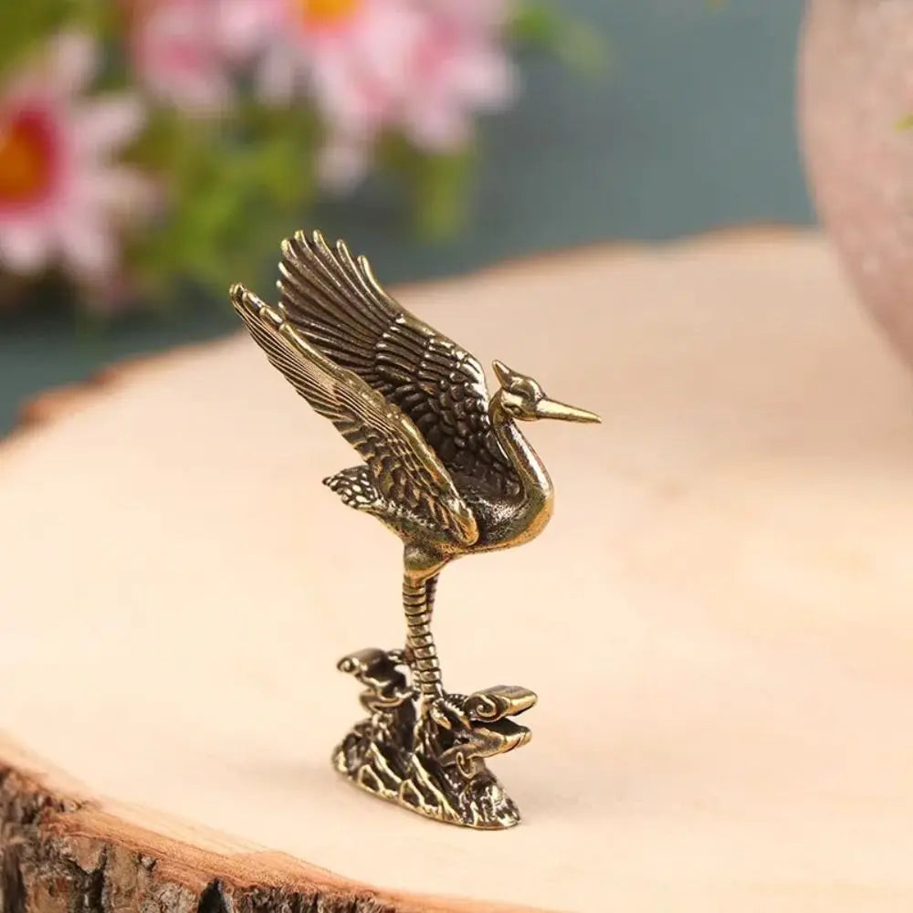 Flamingo and Crane Tea Pets Brass Figurines Miniatures
