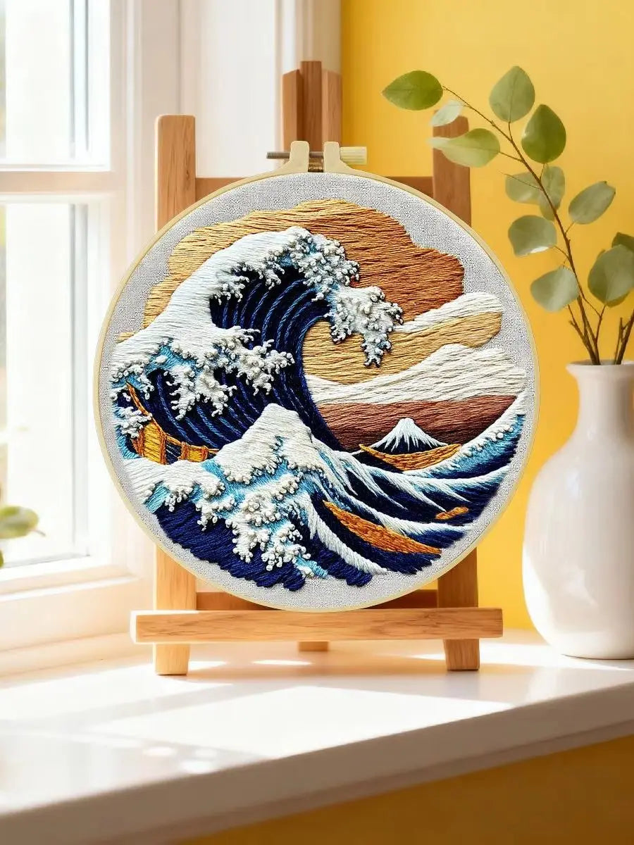 The Great Wave off Kanagawa DIY Embroidery Kit for Beginners