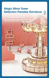 Swing Ride Music Box Amusement Park Series DIY 3D Wooden Model Kit Puzzle