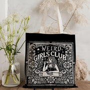 W-Weird G-Girls Club Storage Bags Double-Sided Print Canvas Tote Bag Large Capacity Shopping Bag