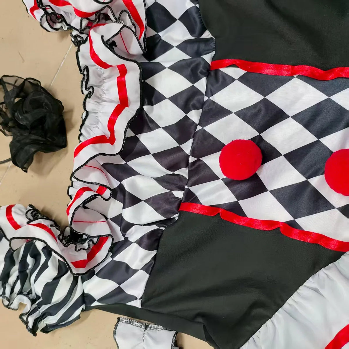Clown Cosplay Costume Circus Performance Jumpsuit Halloween Party Carnival Jester Theater Stage Performance