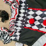 Clown Cosplay Costume Circus Performance Jumpsuit Halloween Party Carnival Jester Theater Stage Performance