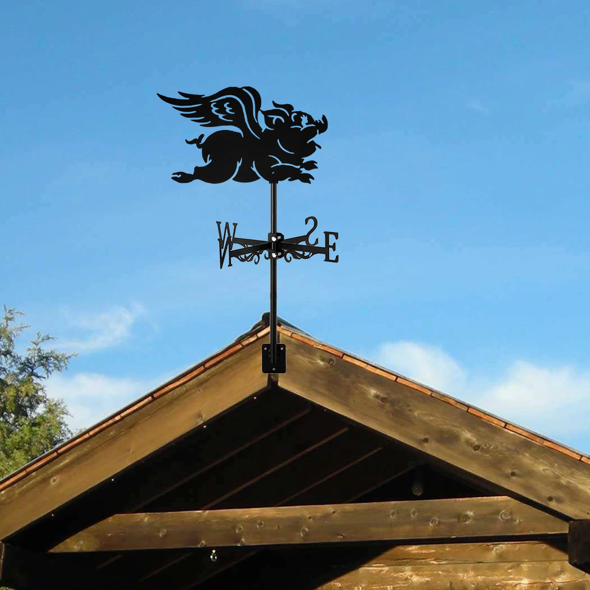 Flying Pig Weathervane Garden Decoration