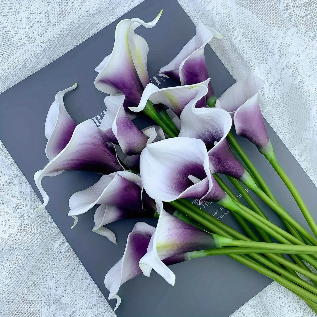 10PCS Calla Lily Bouque Artificial Flowers Mother's Day Easter Wedding Party Home Room Table Decoration