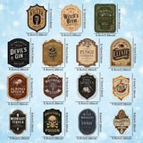 15pcs Vintage Halloween Bottle Label Stickers Apothecary Potion Props